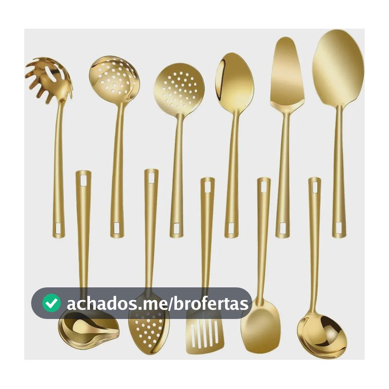 Kit Faqueiro Dourado Luxo Jogo Talheres Inox 11 Pçs Dourado