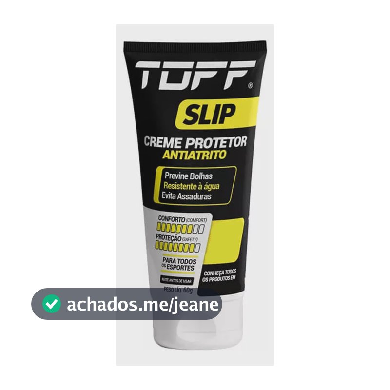 Creme Toff Slip 60g Gel Hidratante Antiatrito Anti Bolhas