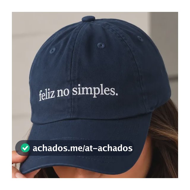 Boné Feliz No Simples Aba Curva Frase Bordado Ajustável Moda Azul Unico