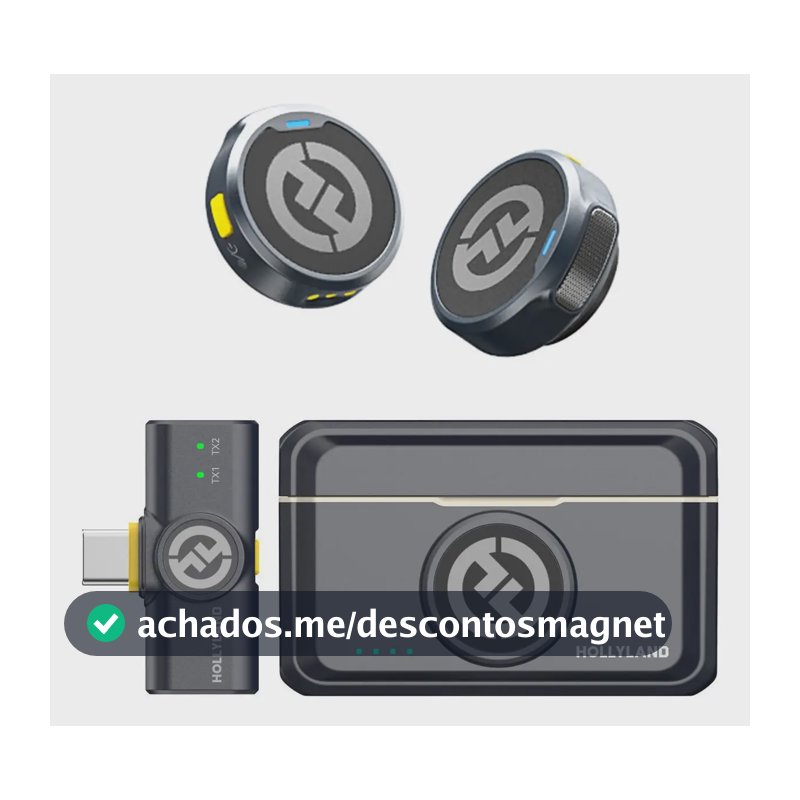 Hollyland Microfone Sem Fio Duplo Lark M2 Usb-c Para iPhone Cor Preto