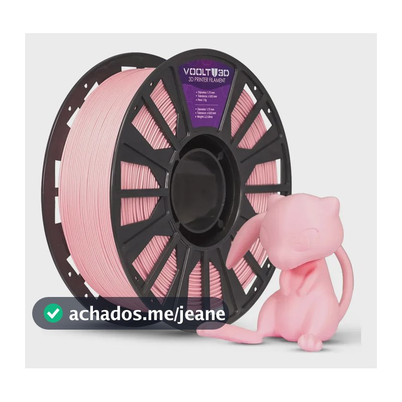 Filamento Pla Rosa Bebê Velvet Aveludado 1kg Voolt3D High Speed