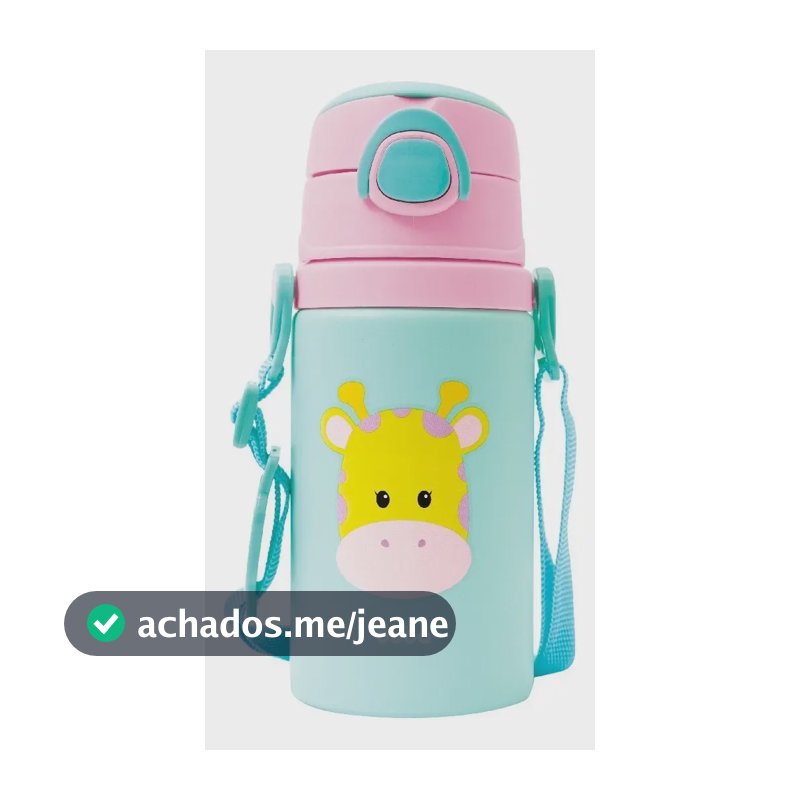 Garrafinha De Alumínio Animal Fun Girafa Bpa Free Buba