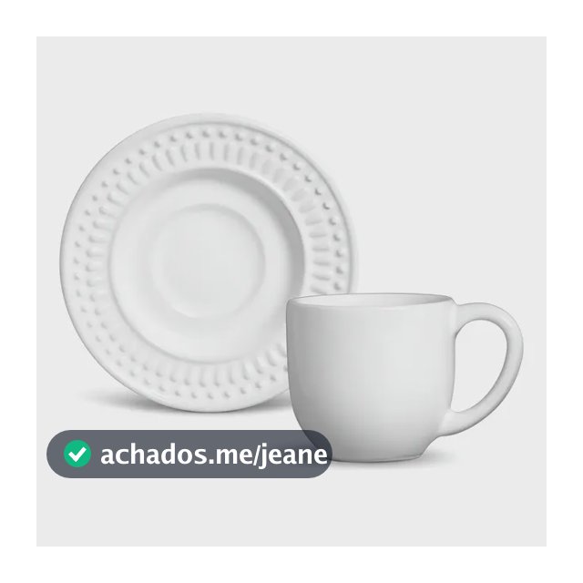 Jogo De Café Porto Brasil Cerâmica 12 Peças Branco 72ml Roma Branco