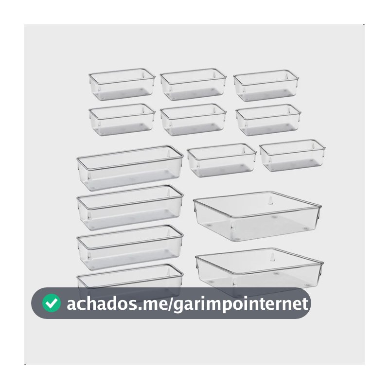 Kit Organizadores Com 14 Multiuso Gavetas Empilhavel