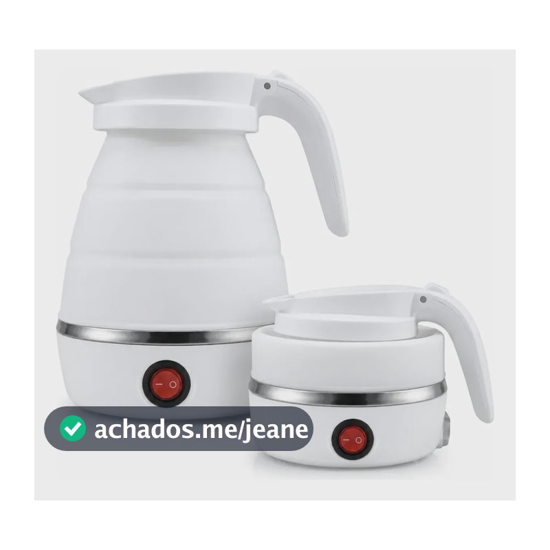 Chaleira Elétrica Dobrável Portátil Silicone Viagem 127v Branco 127v