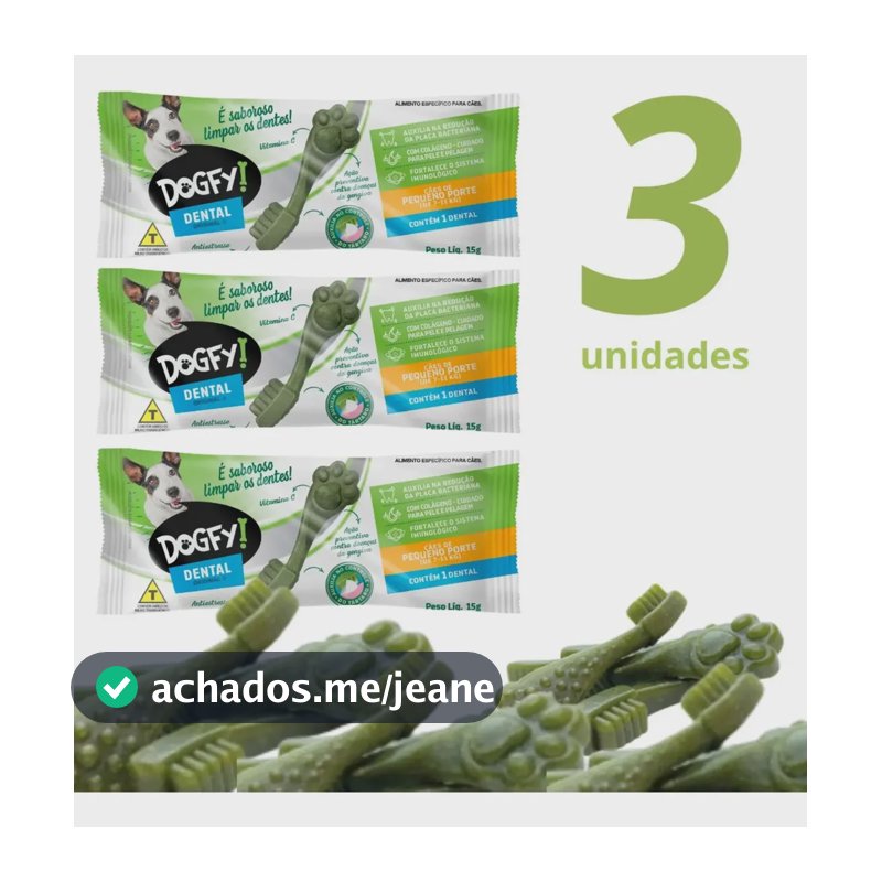 Anti Bafo Petisco Dogfy Dental Cães De Pequeno Porte 3un