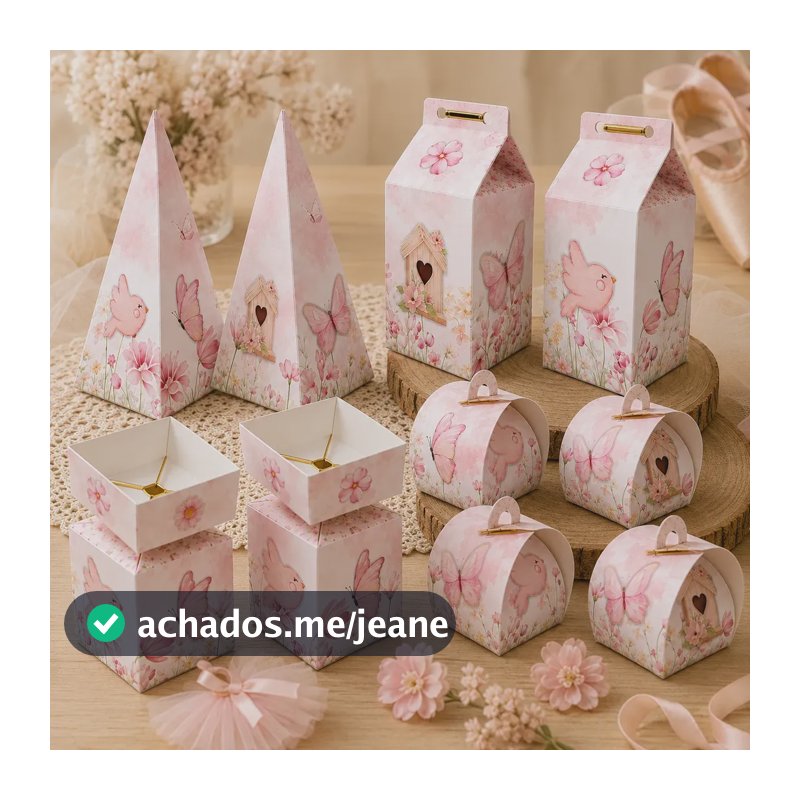 Kit Lembrancinha Jardim Encantado 20 Caixinhas Full Branco