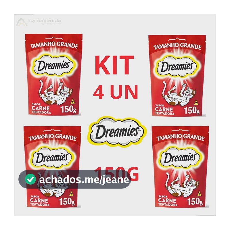 Petisco Dreamies Para Gatos Adultos Sabor Carne 4un 150g