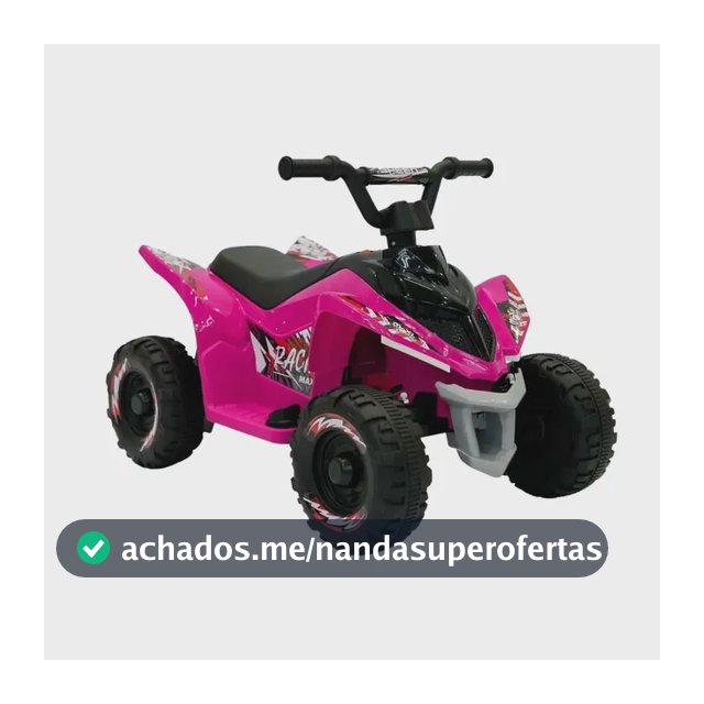 Mini Quadriciclo Elétrico Infantil Bateria 6v Marcha Frente Ré Som e Led Adventure Maxi Toys - Rosa