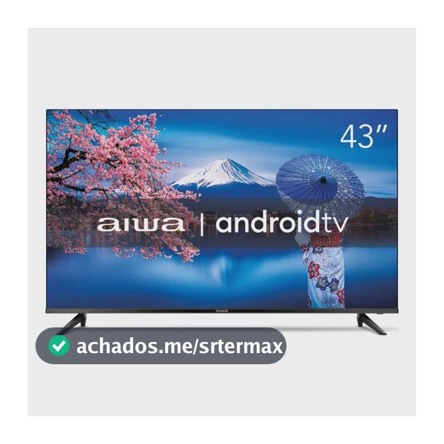 Smart TV AIWA 43” Android Full HD Borda Ultrafina HDR10 Dolby Áudio AWS-TV-43-BL-02-A