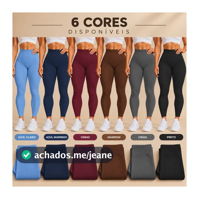 Kit 2 Calças Legging Canelada Sem Costura