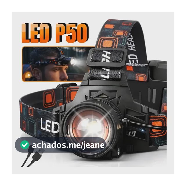 Lanterna De Cabeça Led P50 Recarregável 100000 Zoom Tática Pesca Trilha Bike Corrida Trilha À Prova Dágua Super Brilho Profissional Usb Alta Potência 9000mah Luz De Testa Noturna Leitura