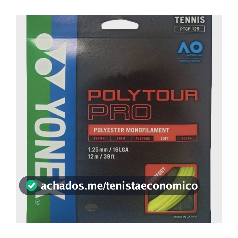 Set De Corda Yonex Poly Tour Pro 12m Cor Amarela 1.25mm