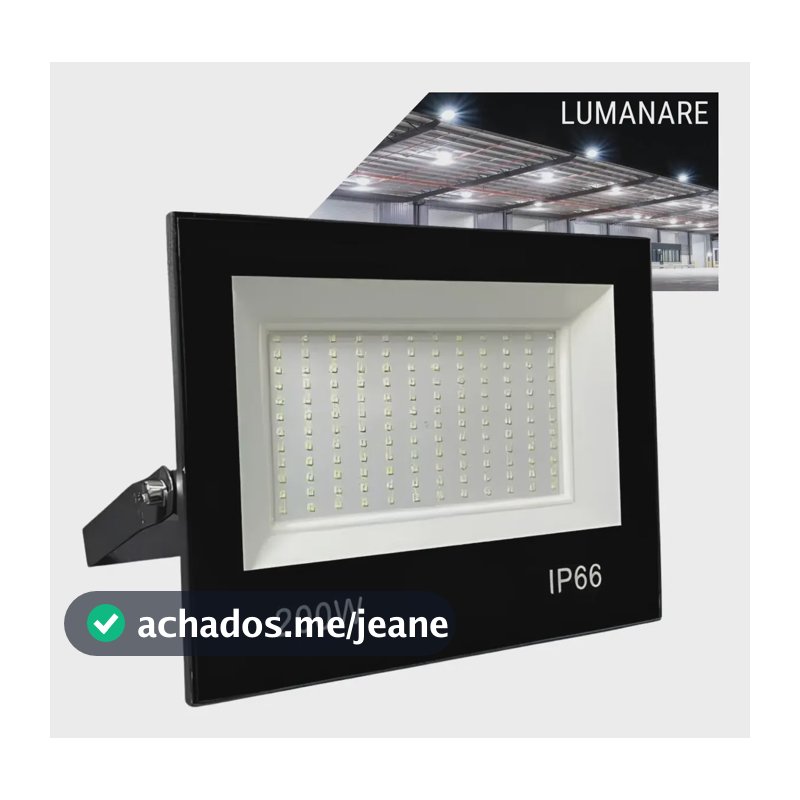 Refletor Led Holofote Grande 200w Luz Branco-frio 6500k Ip66