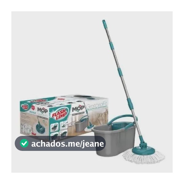 Mop clean Giratório Fit Com Balde Centrífuga Cinza-escuro