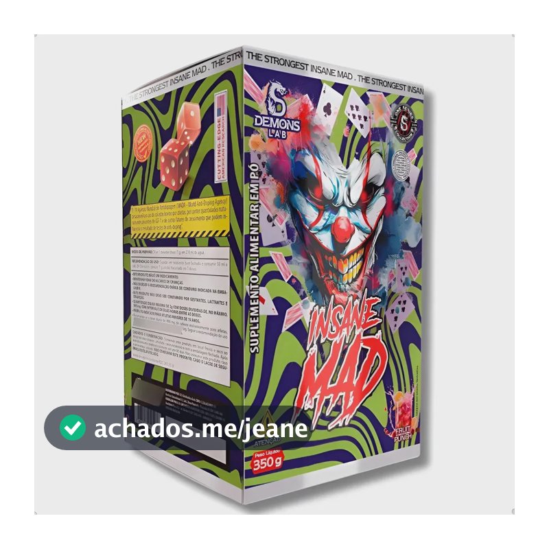 Pré-treino Insane Mad Pote 350g Demons Lab Fruit Punch Sabor Frutas Vermelhas