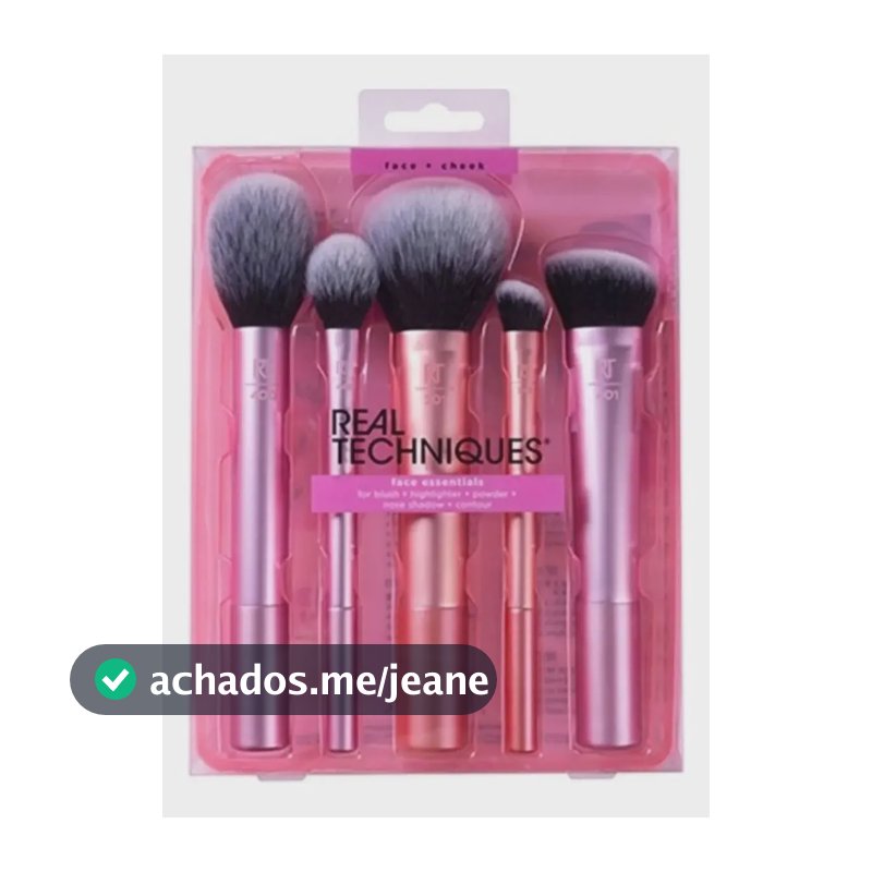 Real Techniques Face Essentials Kit 5 Pincéis Cor Rosa