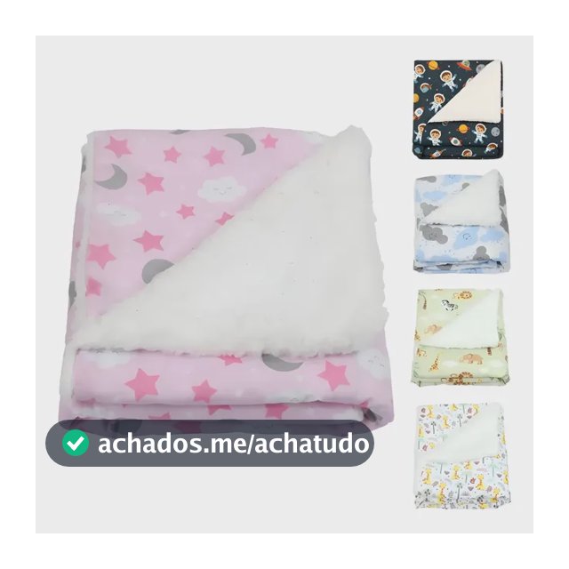 Manta De Bebê Sherpa Dupla Face 100% Algodão Menino E Menina