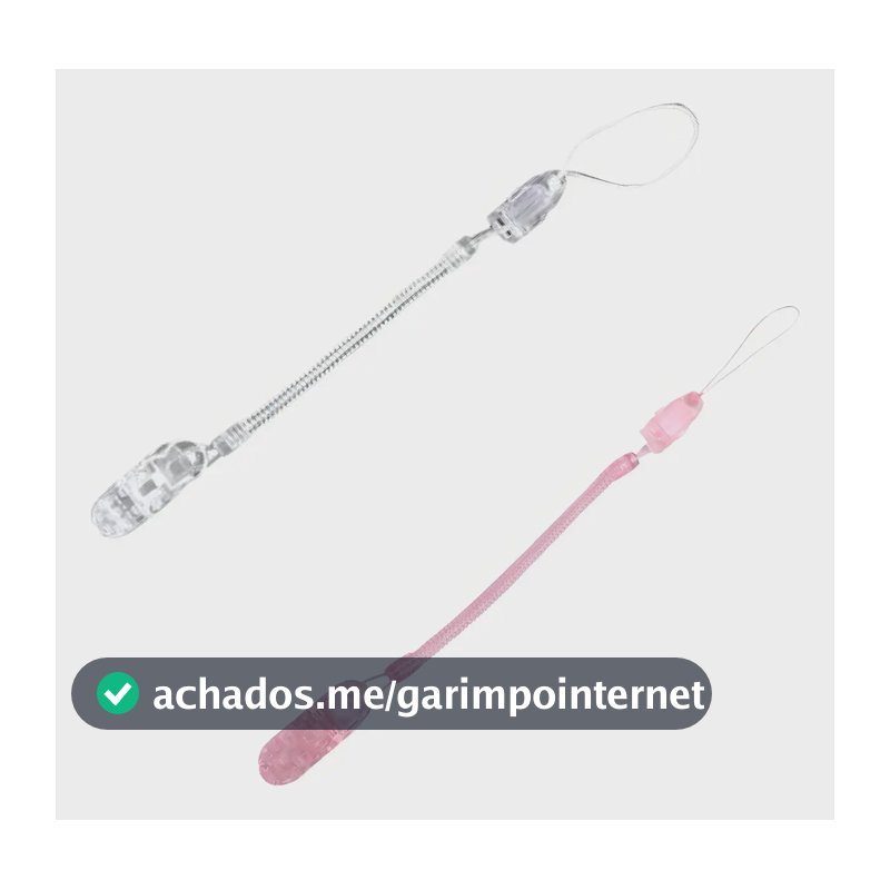 Prendedor de Chupeta Bebê Silicone Transparente-Rosa 2 Unidades