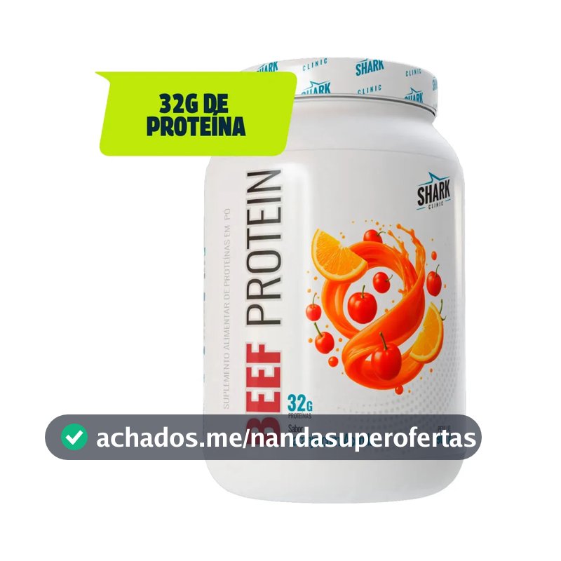 Proteína bovina isolada Shark Pro Whey Beef Zero Lac 900G em pó sabor Laranja com acerola x 900g