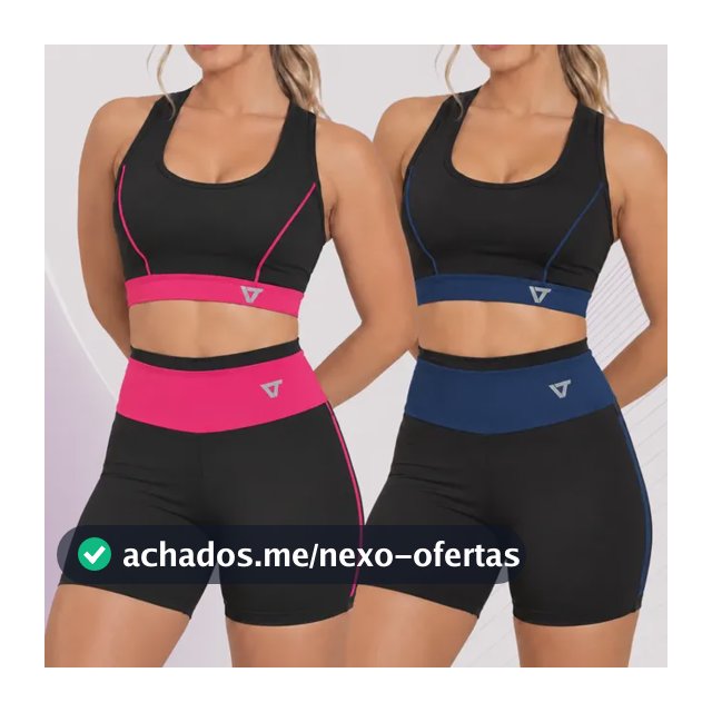 2 Conjunto Fitness Feminino Top E Short De Academia