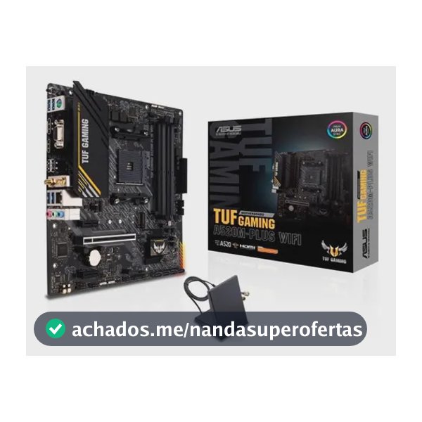 Placa Mãe Asus Para Amd Am4 Tuf Gaming A520m-plus Wifi Matx Preto