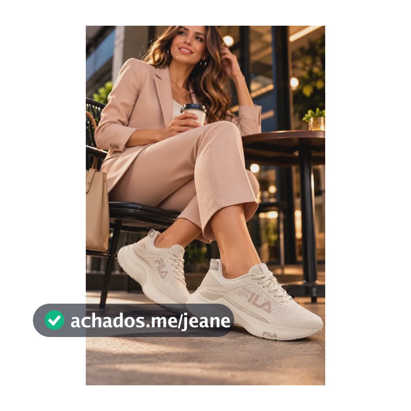 Tênis Fila Feminino Progress Lite 2 Esportivo Casual Oferta Bege/rose Claro Geométrico 36 Br