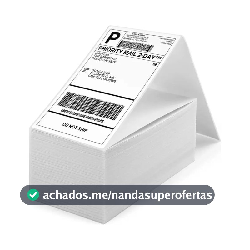 1.000 Etiqueta Térmica Sem Rolo 10x15 /100x150 Formato Resma Cor Branco Gigantes do Bazar