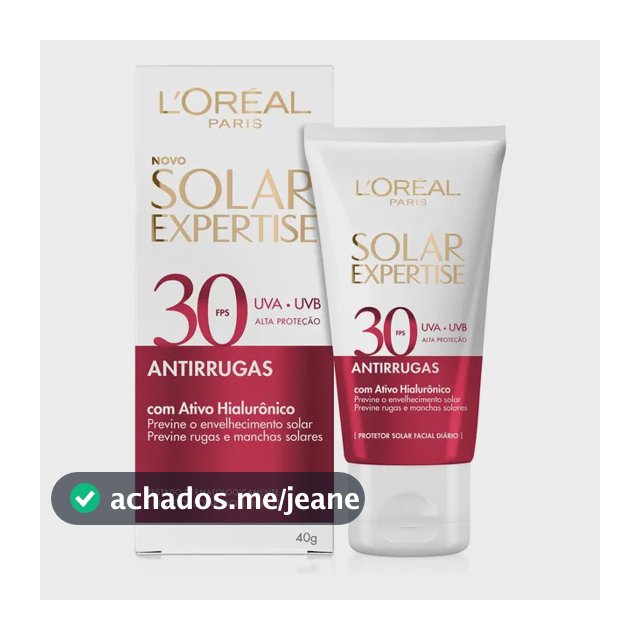 Protetor solar facial L'Oréal Paris antirrugas FPS 30 40g