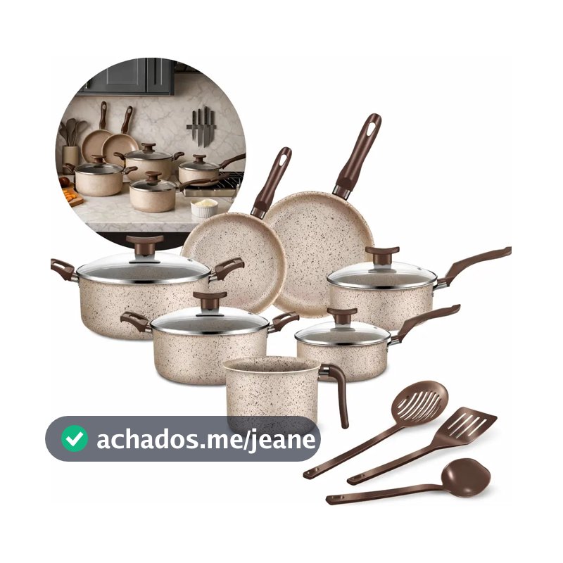 Conjunto de panelas antiaderente 10 peças Coffee cappuccino Imperial