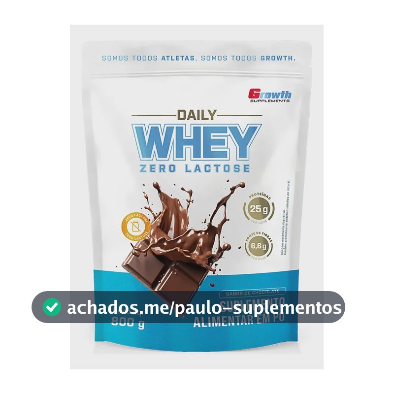 Daily Whey Protein Zero Lactose 800g Growth Supplements Chocolate