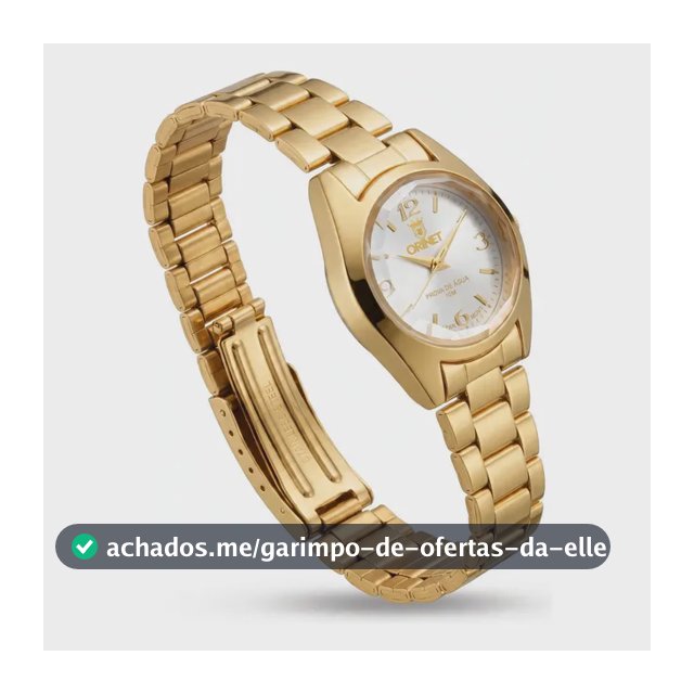 Relógio Feminino Orinet Original Resistente A Agua Luxo Gw Dourado Branco
