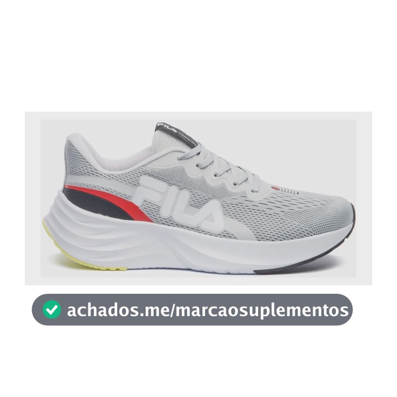 Tênis Fila Masculino Racer Comet 2 Esportivo Corrida Treino Cinza Gelo/vermelho/preto Geométrico 38 Br