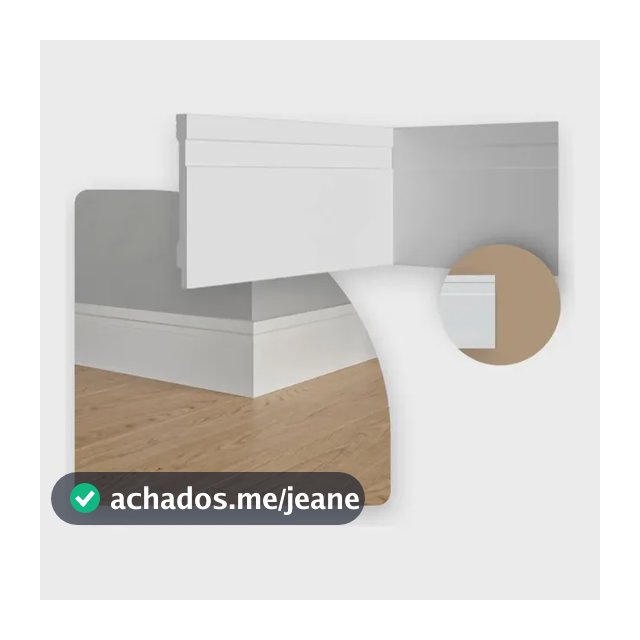 Rodapé De 10cm Frisado Branco Poliestireno Resistente 7m