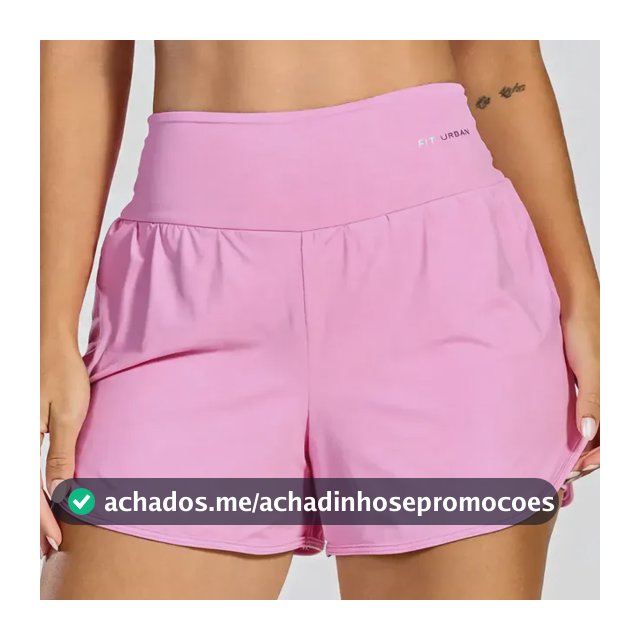 Short Feminino Duplo Com Bolso Academia Treino Cores Fitness Rosa-claro P