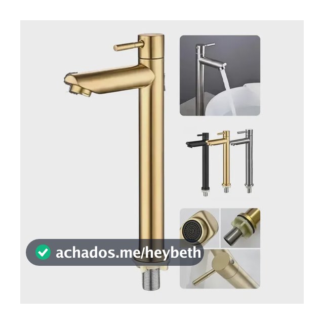 Torneira para Banheiro Dami DM1130 de Bancada, com Acabamento Fosco Dourado
