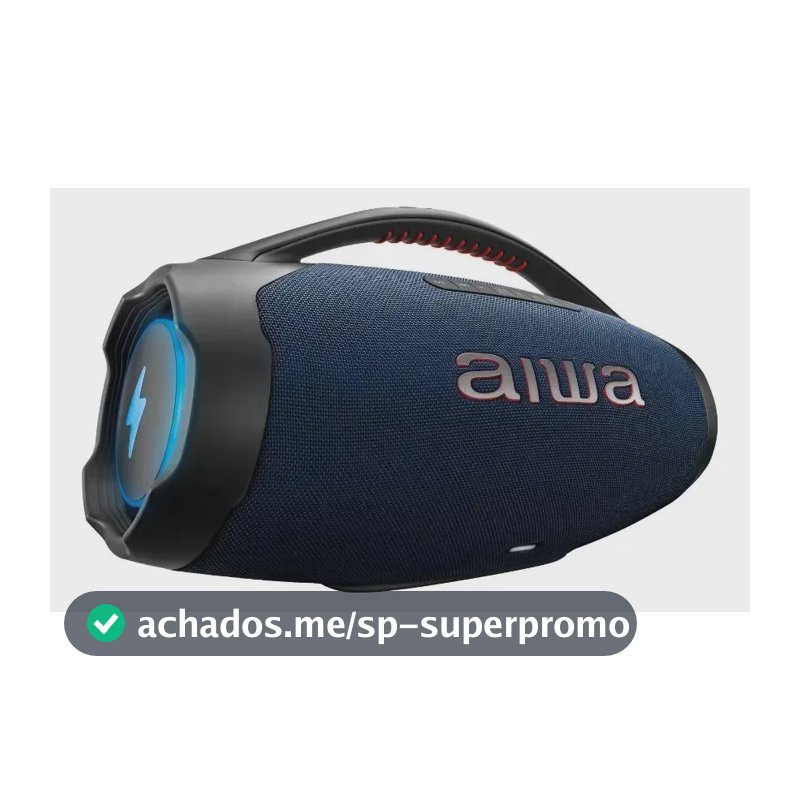 Caixa de Som Boombox Plus AIWA BBS-01-LBL 200W Bluetooth 30H IP66 USB RGB
