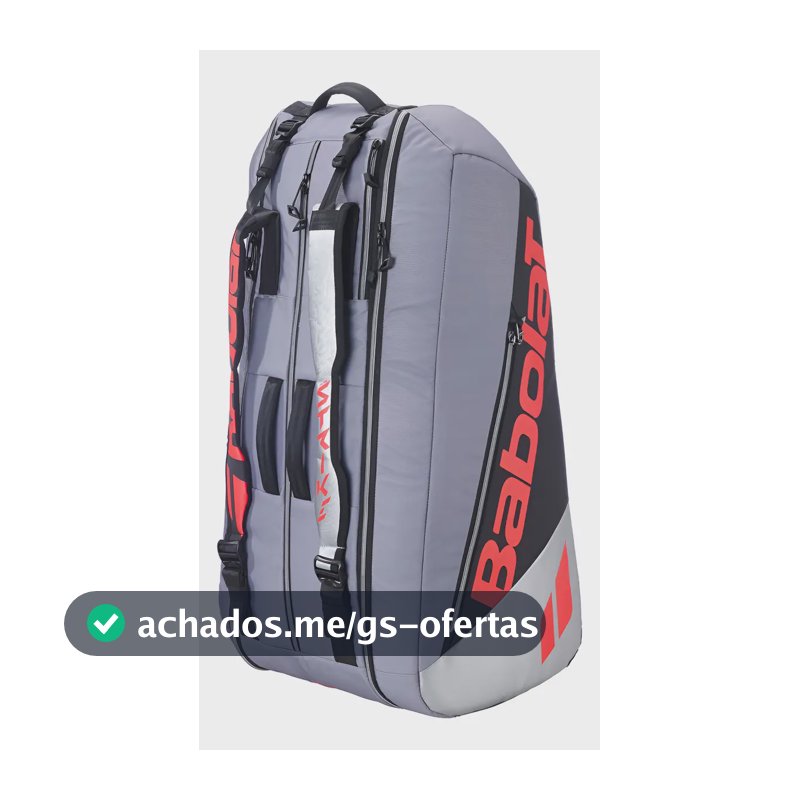 Raqueteira Tênis Babolat RH 9 Pure Strike Cinza com Compartimento para Calçado