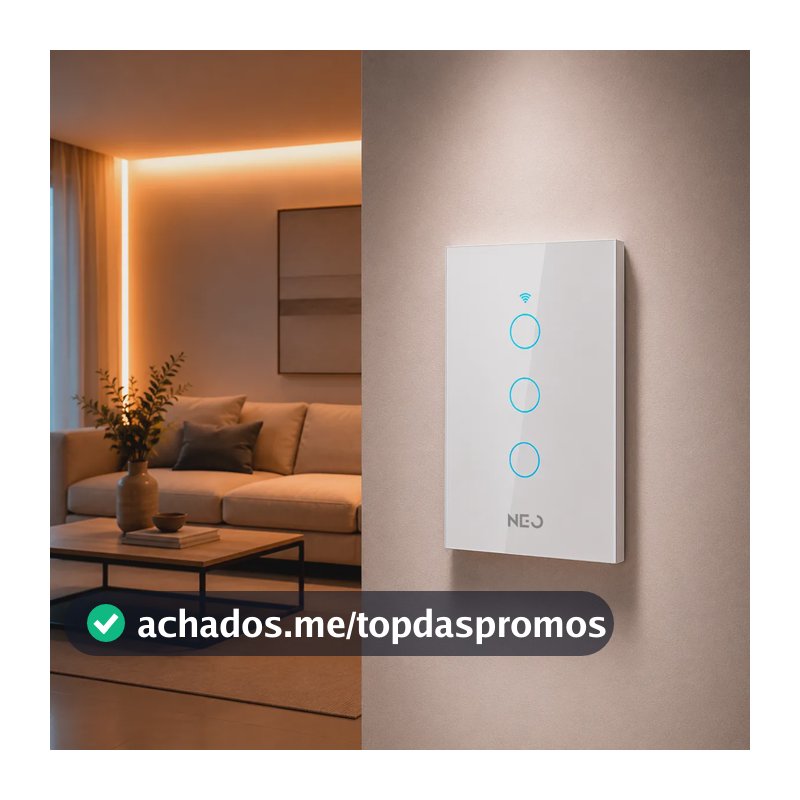 Interruptor Inteligente Wifi 3 Botões Branco Neo By Avant