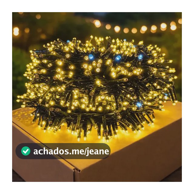 Pisca Cordão 900 Led C Strobo 20 Mt Prova D'água Natal Bivol Branco-quente