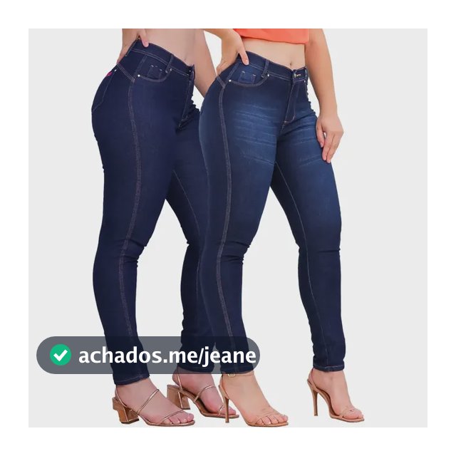 Kit 2 Calças Jeans Feminina Cintura Alta Com Lycra Elastano