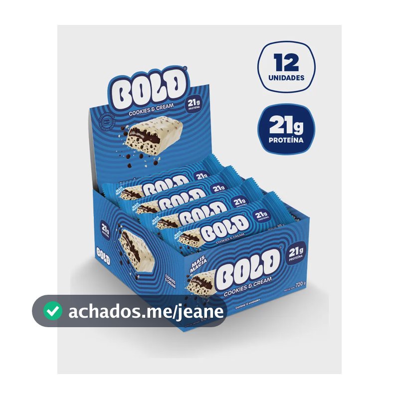 Barra de proteína de soro de leite Bold Snacks Bold Cookies Black Snacks 720g 12 un