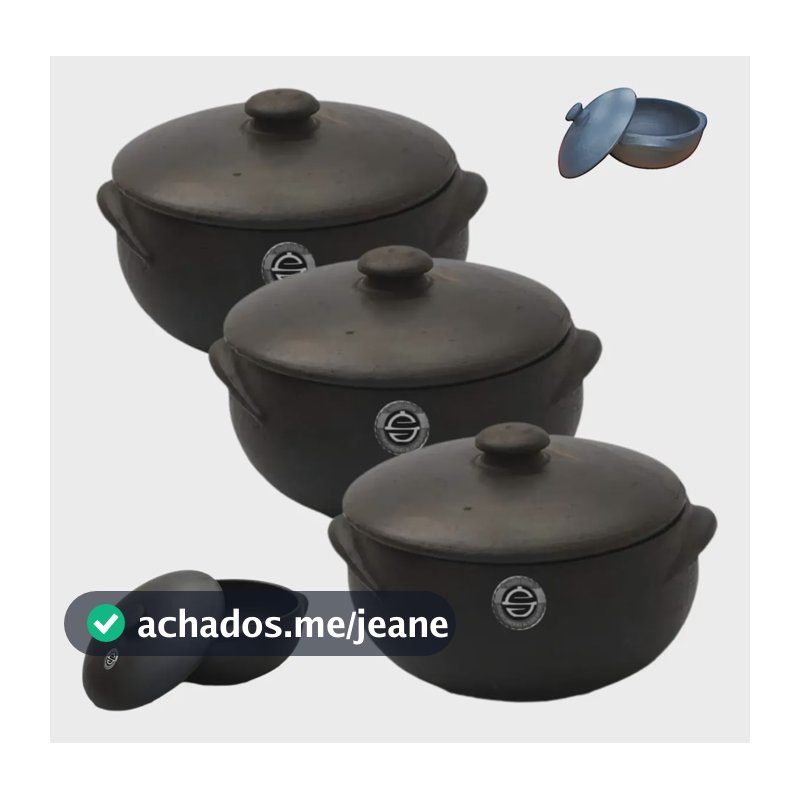 Conjunto Legítimas Panelas De Barro Capixaba  Nº 4 3 2 Litro Preto