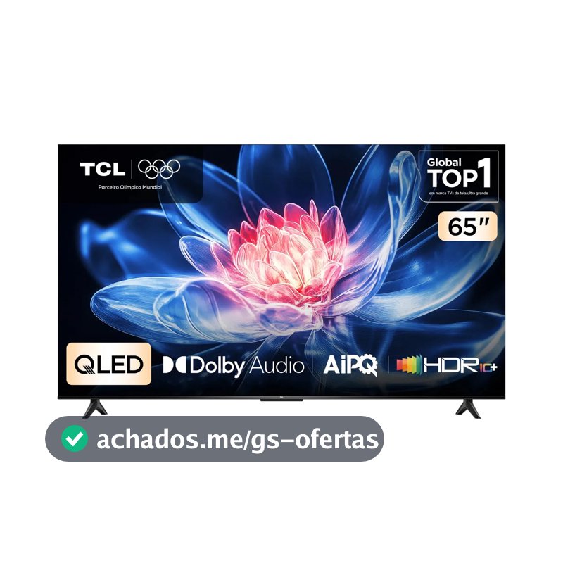 Smart Tv Tcl 65 Polegadas Qled 4k T6c Wifi Bluetooth Google Tv Tela Hva E Hdr10+ 65t6c
