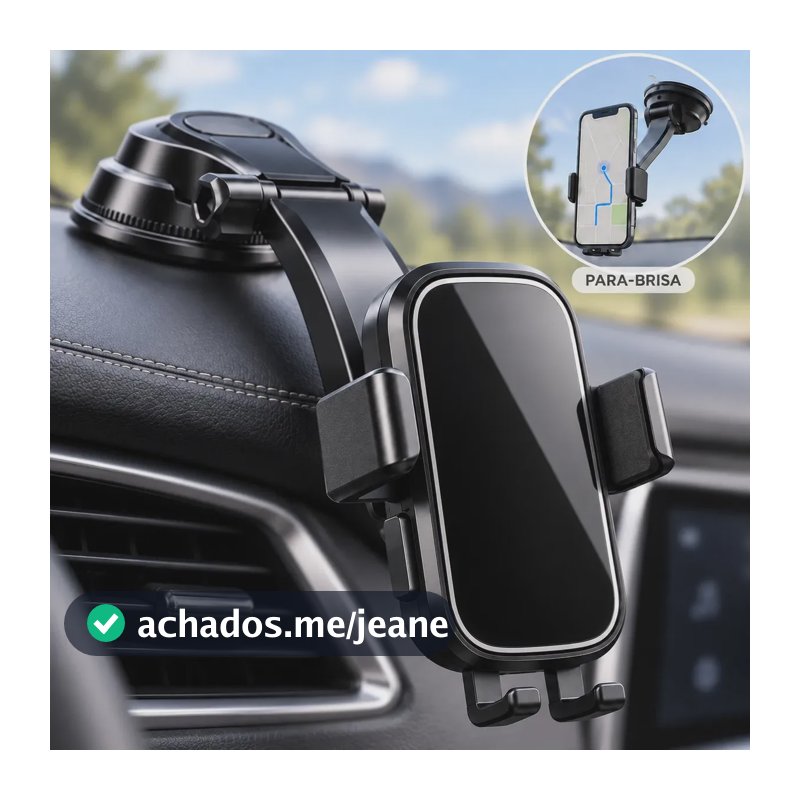 Suporte Veicular Universal para Celular de 4" a 7" no Painel e Para-brisas Pra Carro Mesa Porta Painel Parede 3tech
