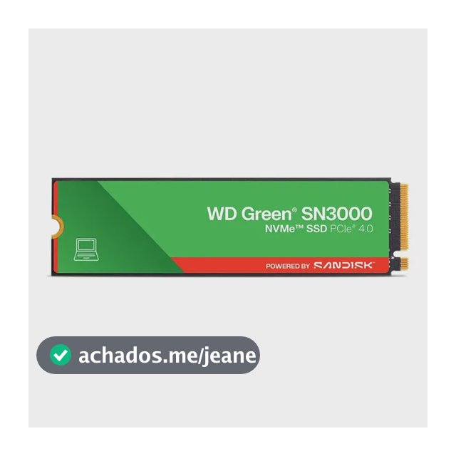 Unidade SSD Western Digital Green Sn3000 Nvme de 2 Tb