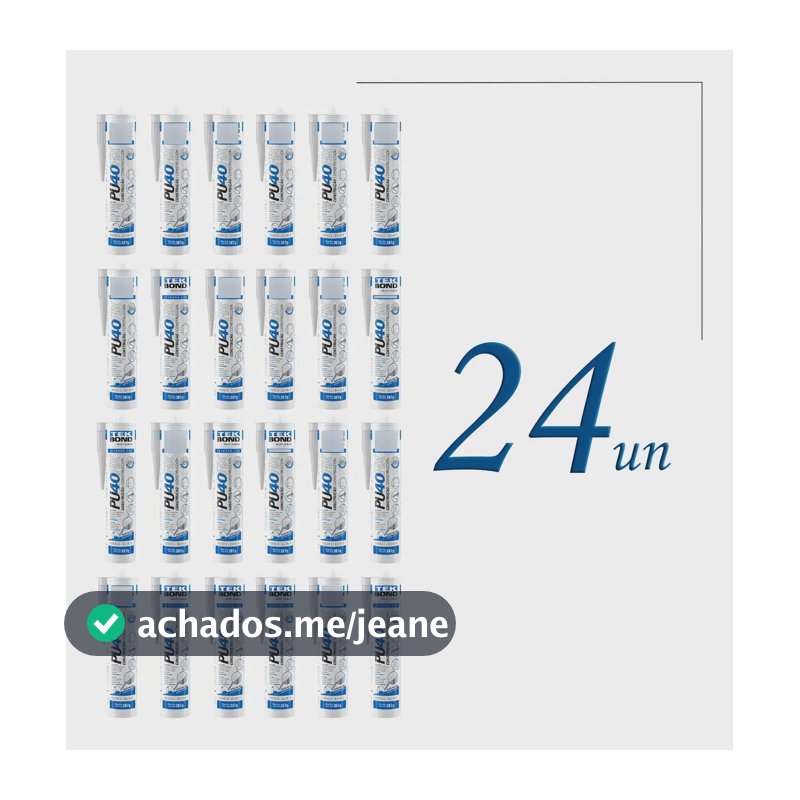 Kit 24 Adesivo Silicone Pu40fix Selante Branco 387g Tek Bond