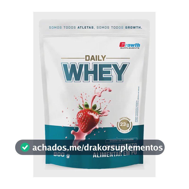 Daily Whey Protein 800g Growth Supplements Morango