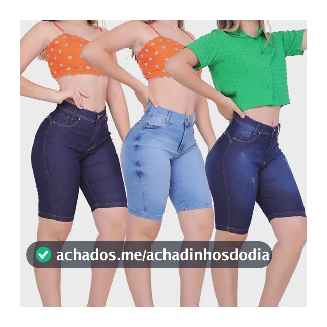 Kit 3 Bermuda Feminina Ciclista Jeans Lycra (até O Joelho)