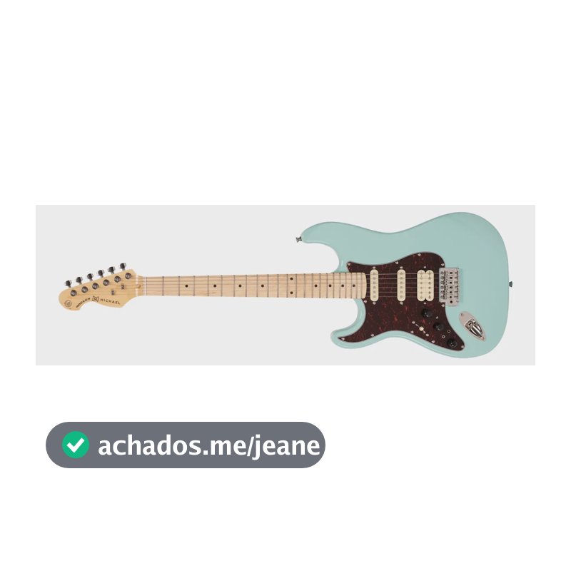 Guitarra Michael Rocker Gms250 Efeito Distorção Reverb Delay Canhoto Antique Blue Maple Canadense